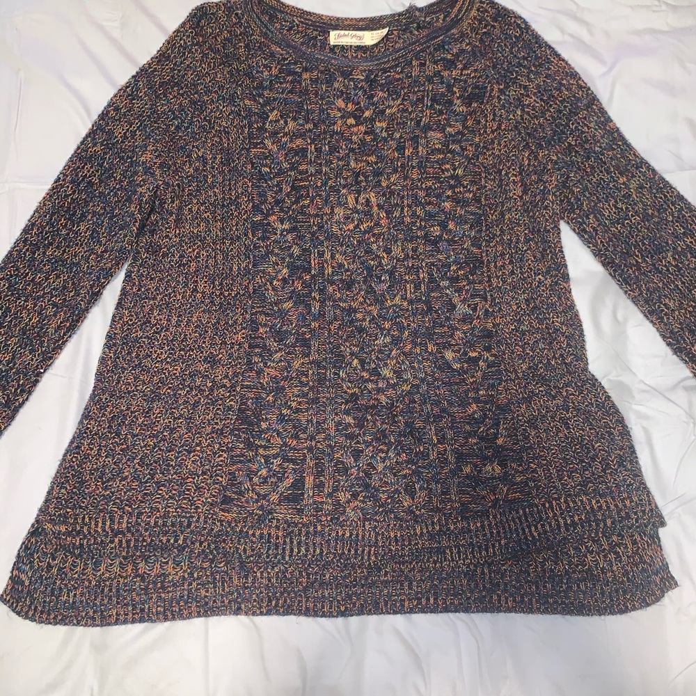 Fun multicolor big and loose knitted sweater